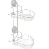 Étagère de douche 2 paniers d angle à ventouse blanc^Gifi Hot