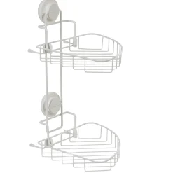 Étagère de douche 2 paniers d angle à ventouse blanc^Gifi Hot
