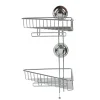 Étagère de douche 2 paniers d angle à ventouse gris^Gifi New
