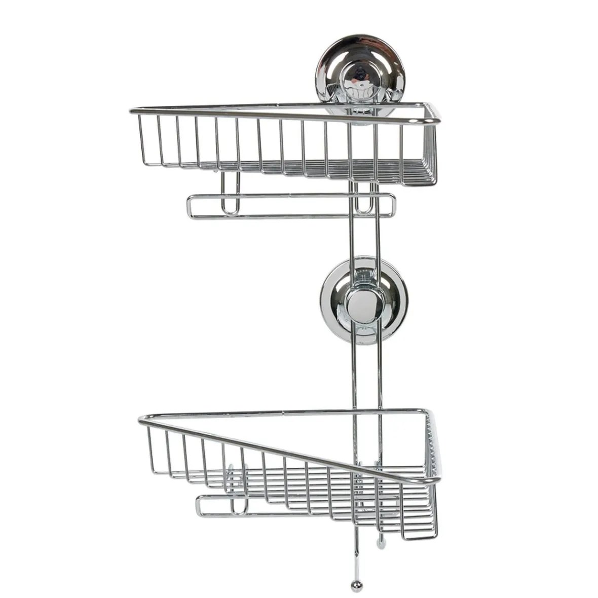 Étagère de douche 2 paniers d angle à ventouse gris^Gifi New