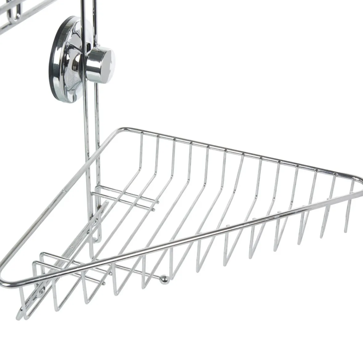 Étagère de douche 2 paniers d angle à ventouse gris^Gifi New