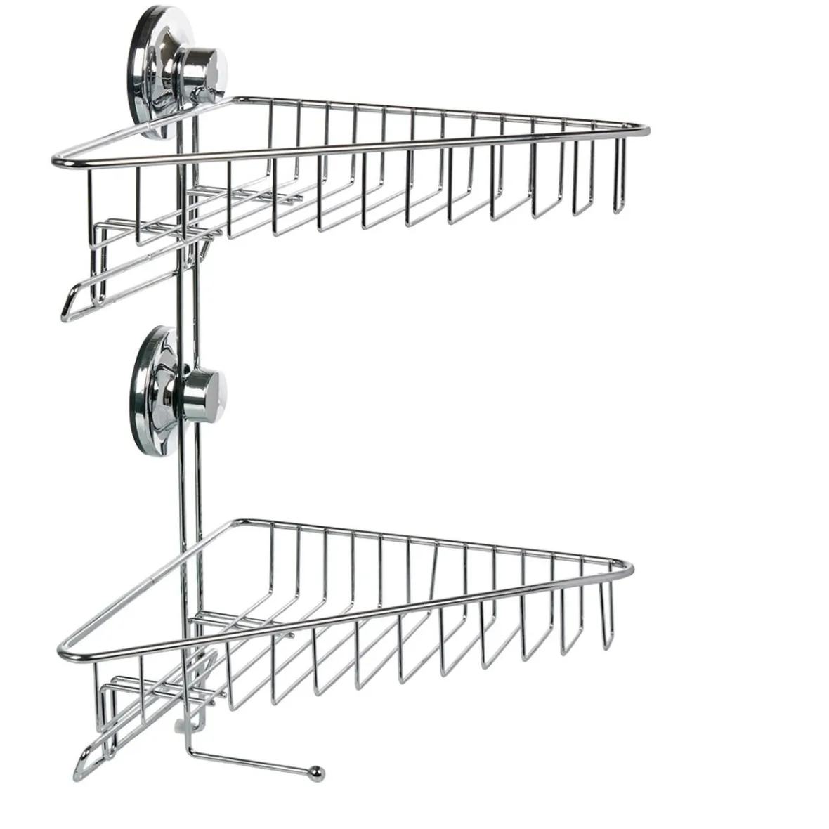 Étagère de douche 2 paniers d angle à ventouse gris^Gifi New