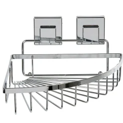 Étagère de douche panier d'angle à ventouse gris^Gifi Sale
