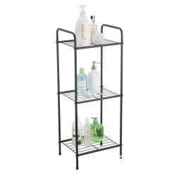 Étagère de salle de bain 3 niveaux en métal noir^Gifi Hot