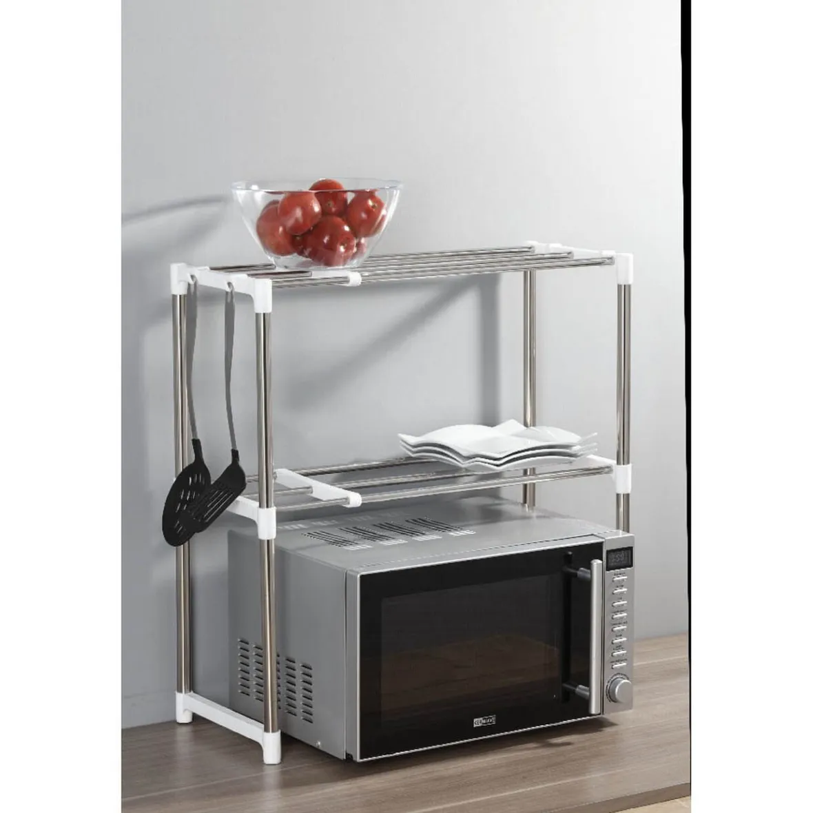 Gifi Rangement De Cuisine^Étagère télescopique spéciale micro ondes 2 niveaux