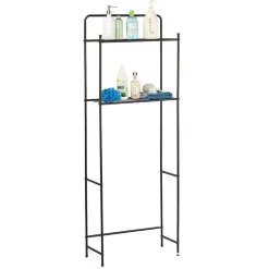Étagère WC 2 niveaux en métal noir^Gifi