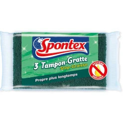 Tampon grattant stop graisse Spontex x 3 Nettoyage Et Entretien