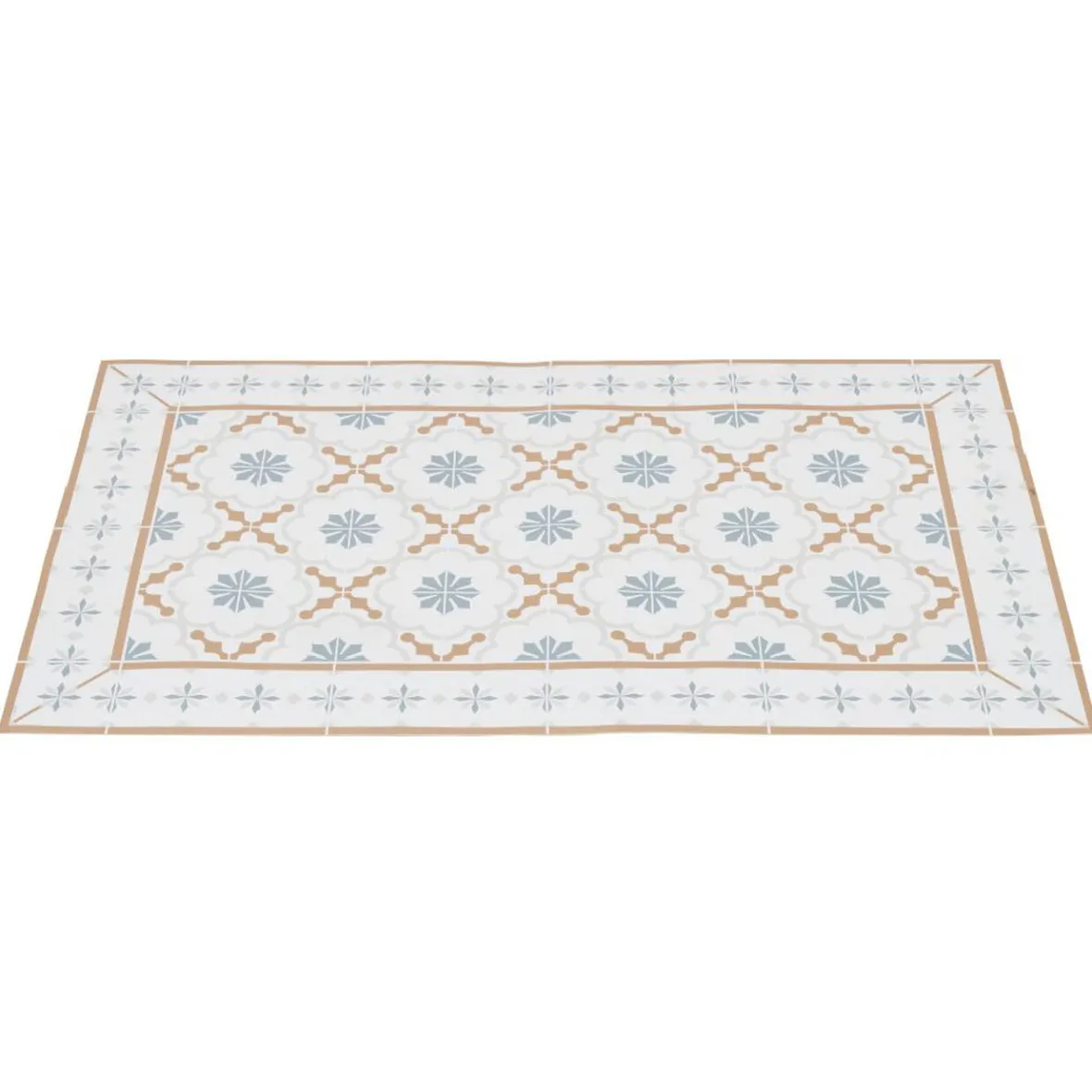 Tapis de cuisine vinyle imprimé carreau de ciment tricolore 70x49,5cm Nettoyage Et Entretien