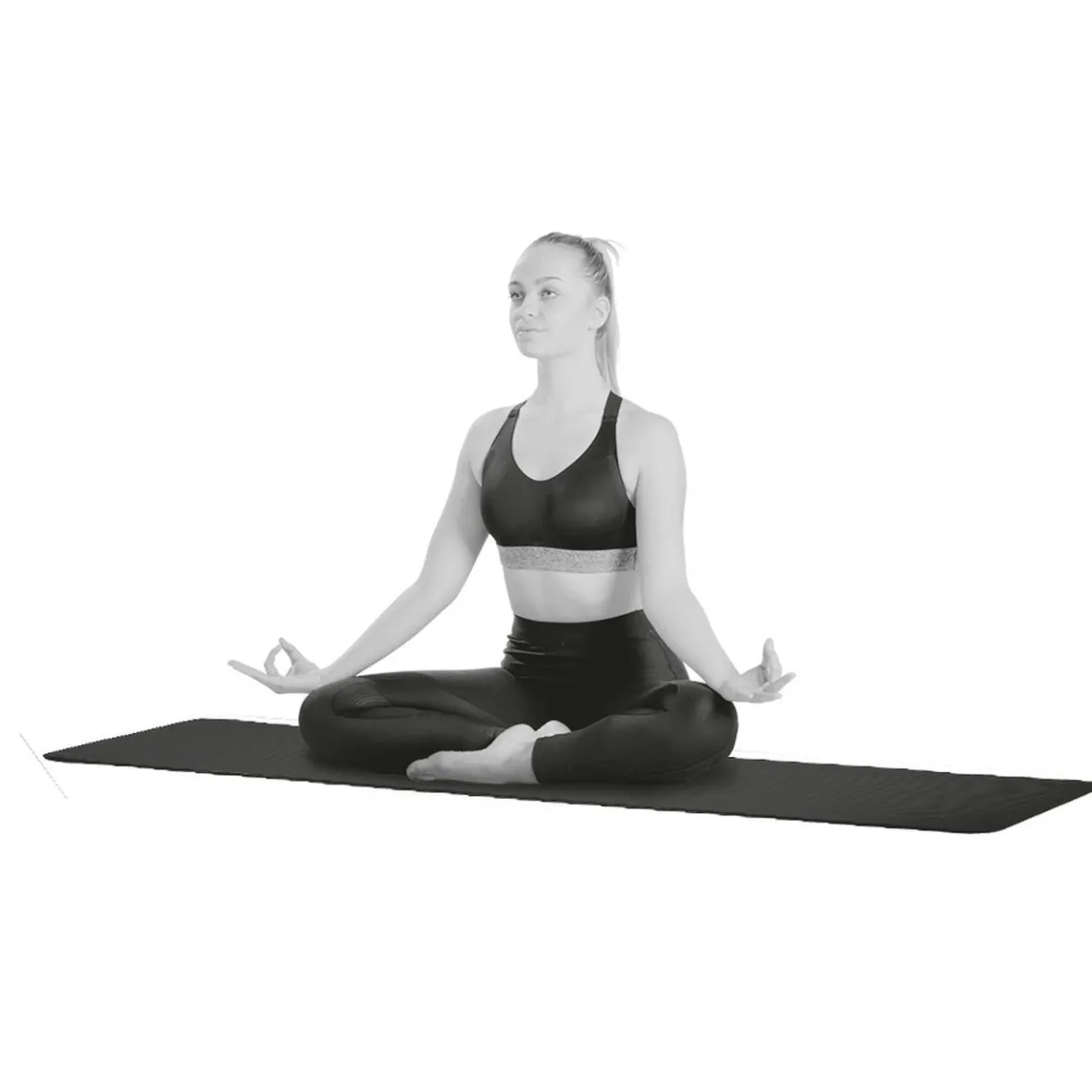 Tapis de yoga épais noir^Gifi