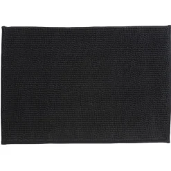 Tapis salle de bain chenille uni noir^Gifi Sale