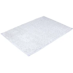 Tapis salle de bain chenille blanc^Gifi Online