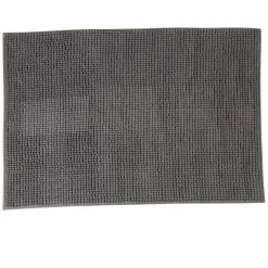 Tapis salle de bain gris chenille^Gifi New