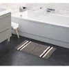 Tapis salle de bain motif marron rayure blanc noir^Gifi New