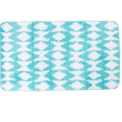 Tapis salle de bain motif graphique bleu blanc^Gifi Discount