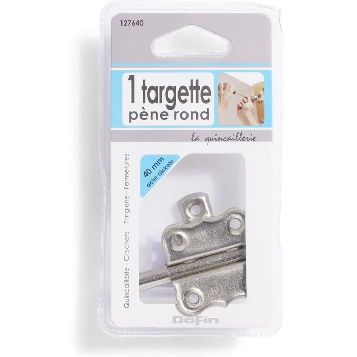 Targette à pêne rond en acier nickelé - 40 mm^Gifi New