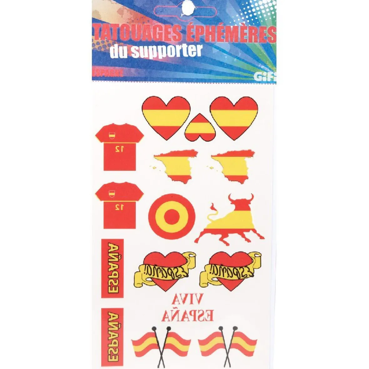 Tatoo éphémère pour supporter Espagne^Gifi Online