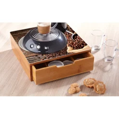 Gifi Rangement De Cuisine^Tiroir à dosettes bambou design graine de café