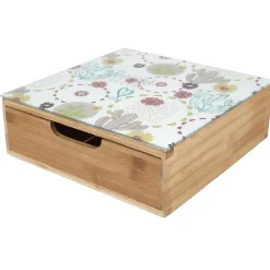 Gifi Rangement De Cuisine^Tiroir toutes dosettes bambou motif cactus multicolore