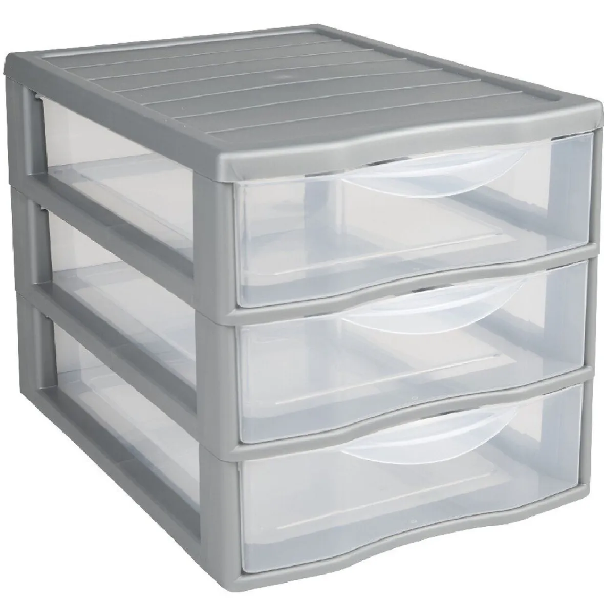 Tour 3 tiroirs A4 gris Rangement
