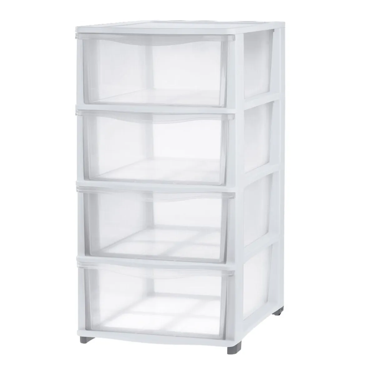 Sale Tour de rangement 4 tiroirs plastique blanc 37x27xH82,7cm Rangement