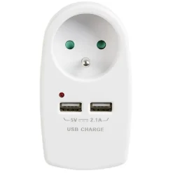 Triplite 1 prise 2 usb blanche^Gifi Sale