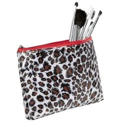 Trousse à maquillage motif léopard avec pinceau x5^Gifi Hot