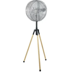 Ventilateur trépied effet bois Homday^Gifi Online