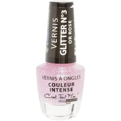 Vernis à ongles glitter rose doré n°03^Gifi Hot