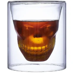 Gifi Vaisselle Et Accessoires De Table^Verre double paroi Halloween tête de mort 25cl