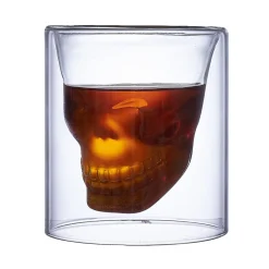 Gifi Vaisselle Et Accessoires De Table^Verre double paroi Halloween tête de mort 25cl