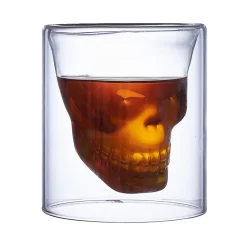Gifi Vaisselle Et Accessoires De Table^Verre double paroi Halloween tête de mort 25cl