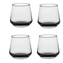 Gifi Vaisselle Et Accessoires De Table^Verre gobelet transparent anthracite x4