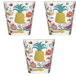 Gifi Vaisselle Et Accessoires De Table^Verre gobelet transparent déco fruits exotiques x 3