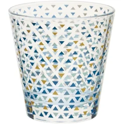 Gifi Vaisselle Et Accessoires De Table^Verre gobelet transparent déco triangles multicolore x 3