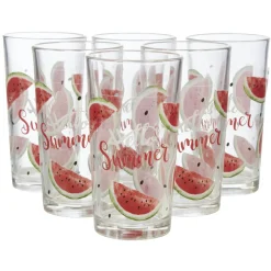 Gifi Vaisselle Et Accessoires De Table^Verre haut pastèque Hello Summer x 6