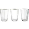Gifi Vaisselle Et Accessoires De Table^Verre haut strié bord doré 39,5cl Ø8,5cm H12cm