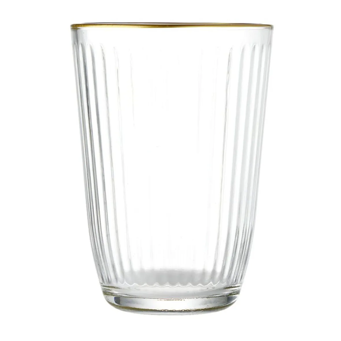 Gifi Vaisselle Et Accessoires De Table^Verre haut strié bord doré 39,5cl Ø8,5cm H12cm