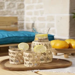 Gifi Vaisselle Et Accessoires De Table^Verre haut transparent avec raphia Ø8xH12,5cm