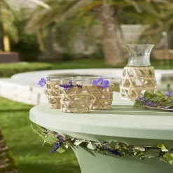 Gifi Vaisselle Et Accessoires De Table^Verre haut transparent avec raphia Ø8xH12,5cm