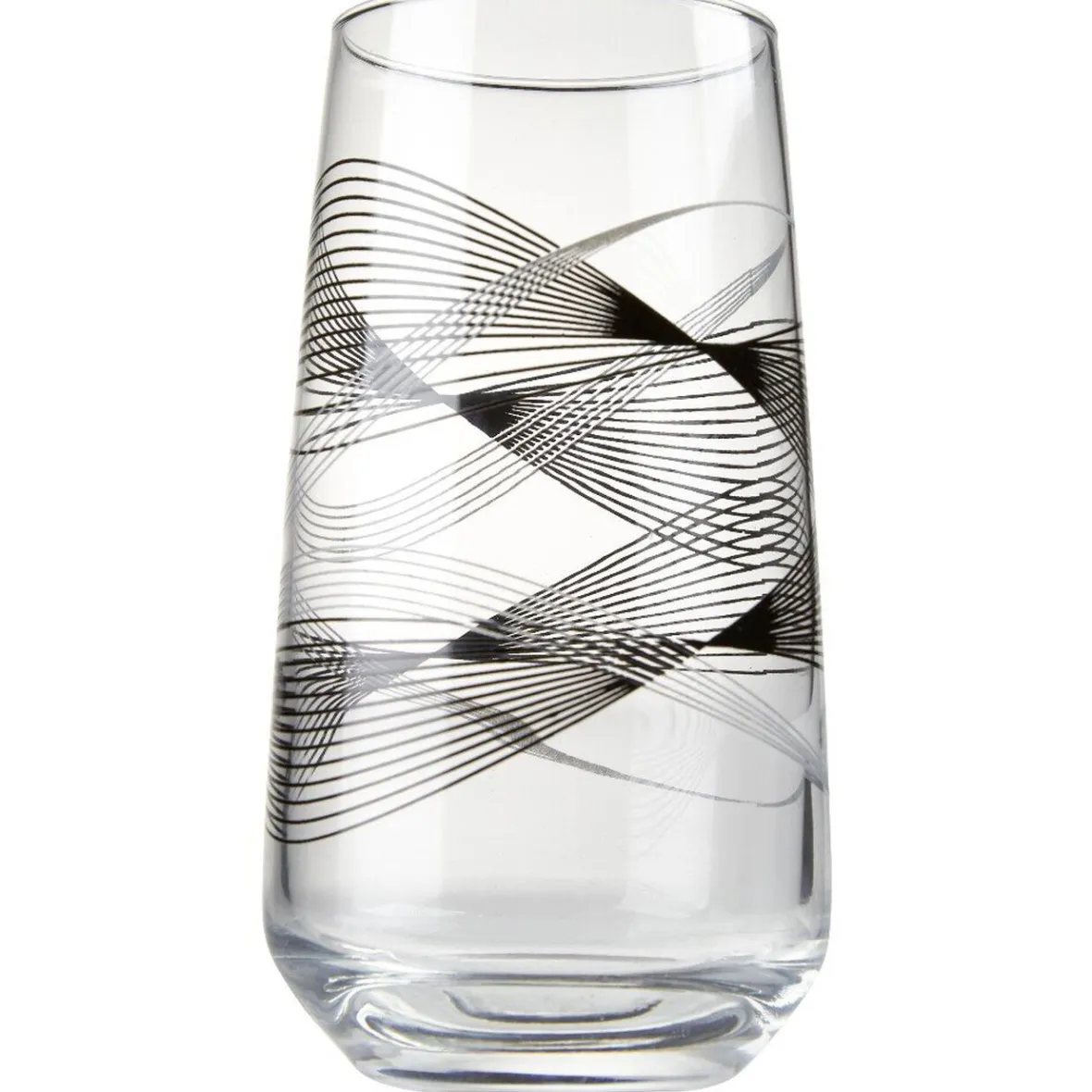 Gifi Vaisselle Et Accessoires De Table^Verre haut transparent motif graphisme ligne noire 48 cl