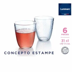 Gifi Vaisselle Et Accessoires De Table^Verre Luminarc motif embossé écaille transparent x6
