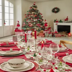 Gifi Vaisselle Et Accessoires De Table^Verre Noël transparent avec centre sapin 3D Ø8xH8,5cm