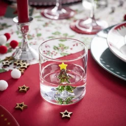 Gifi Vaisselle Et Accessoires De Table^Verre Noël transparent avec centre sapin 3D Ø8xH8,5cm