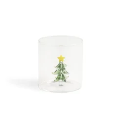 Gifi Vaisselle Et Accessoires De Table^Verre Noël transparent avec centre sapin 3D Ø8xH8,5cm