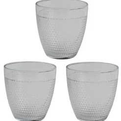 Gifi Vaisselle Et Accessoires De Table^Verre transparent à relief x 3