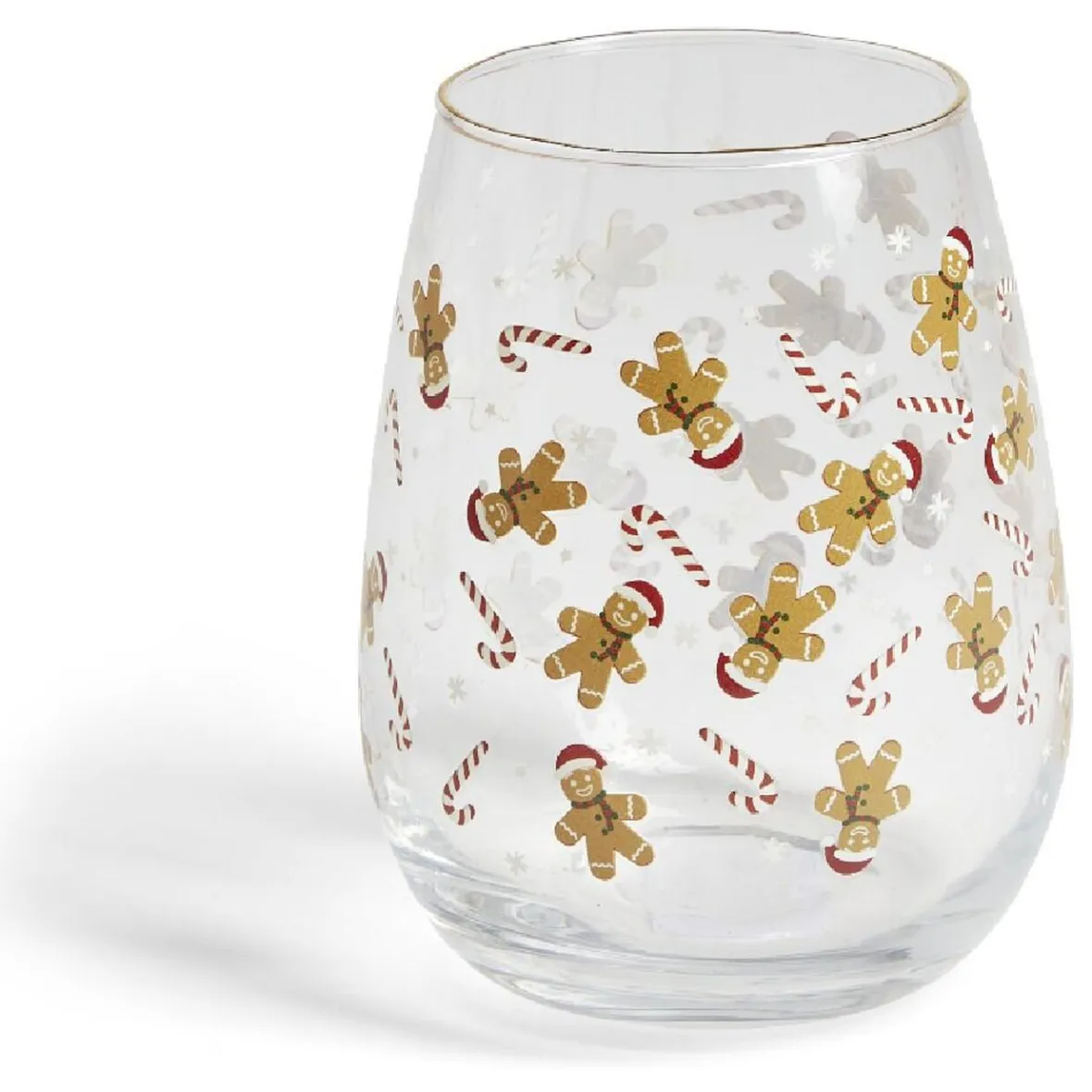 Gifi Vaisselle Et Accessoires De Table^Verre transparent motif Noël doré 46cl - 2 modèles