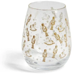 Gifi Vaisselle Et Accessoires De Table^Verre transparent motif Noël doré 46cl - 2 modèles