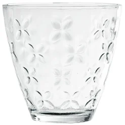 Gifi Vaisselle Et Accessoires De Table^Verre transparent motif relief fleur x12