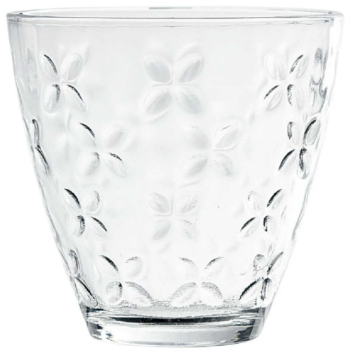 Gifi Vaisselle Et Accessoires De Table^Verre transparent motif relief fleur x12
