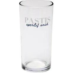 Gifi Vaisselle Et Accessoires De Table^Verre tubo avec inscription Pastis apéritif anisé 25cl